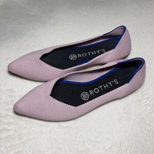 Rothy's Women's Pink,Black and Blue pointed Toe Flats Shoes Sz W7